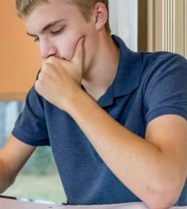 Photo of a boy thinking