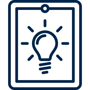 Icon of poster with a lightbulb